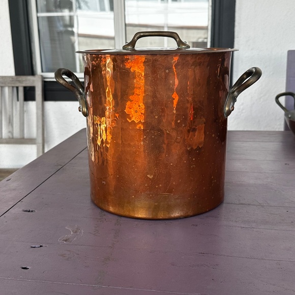 Mauviel for Williams Sonoma France  Copper Stock Pot 11 3/4 qt - Picture 5 of 8